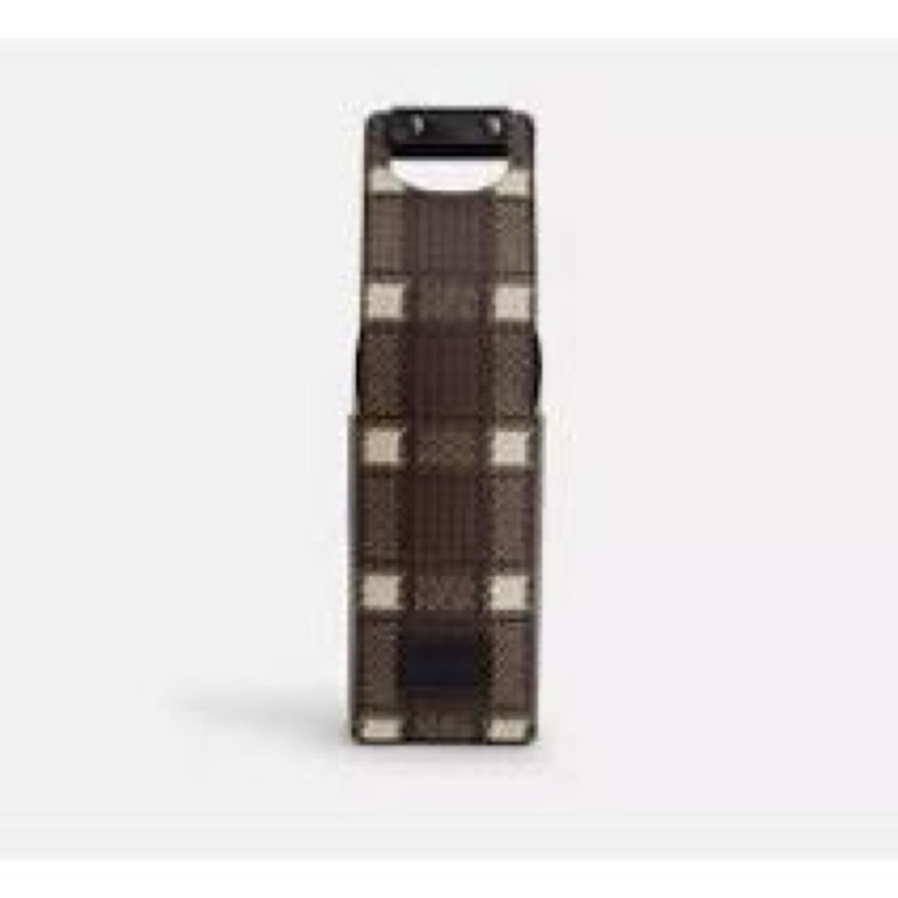 Coach bougie Elegant brushed plaid Wine Bottle Holder carrier NEW unused - Picture 4 of 7